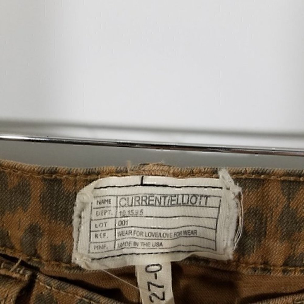 Current/Elliott Camel Leopard Skinny Ankle Jeans 0 - Picture 3 of 7